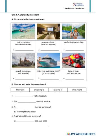 Worksheet Unit 4 Grade 4