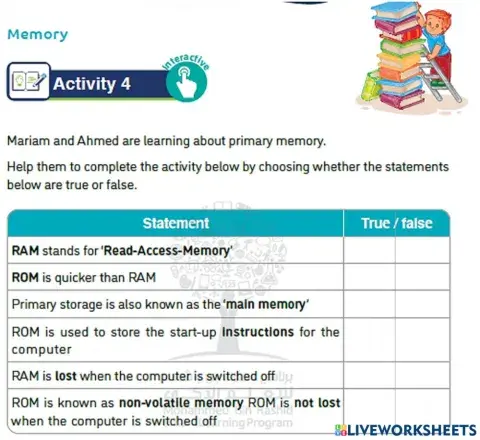 Unit 1: Activity 4 (Memory)