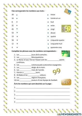 Les nombres-Activités