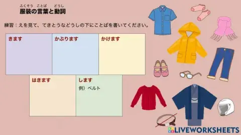 服装の言葉と動詞・Ropa y sus verbos