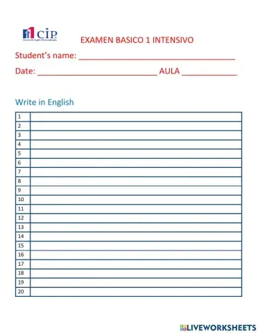 Hoja de Respuestas Examen Básico 1 CIP
