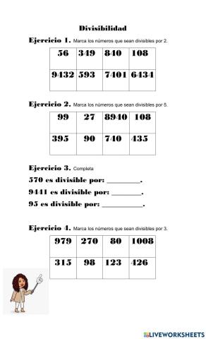 Divisibilidad por 2, 3 y 5