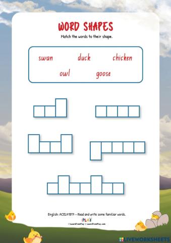 Are These Hen's Eggs - Word Shapes