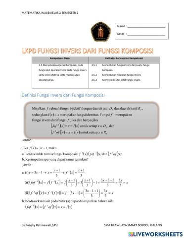 Lkpd fungsi invers dari fungsi komposisi