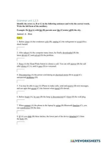 Grammar unit 123 hp6