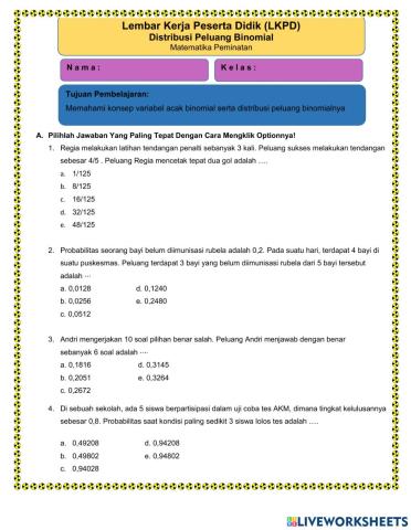 LKPD Distribusi binomial