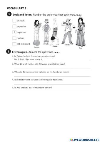 January 20th: Vocabulary 2