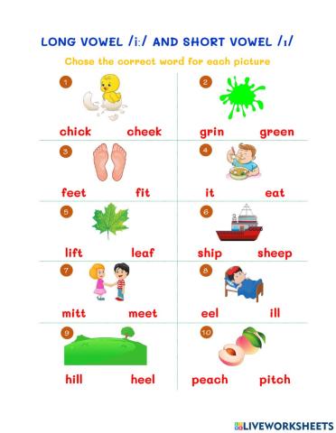 Long and Short vowel i