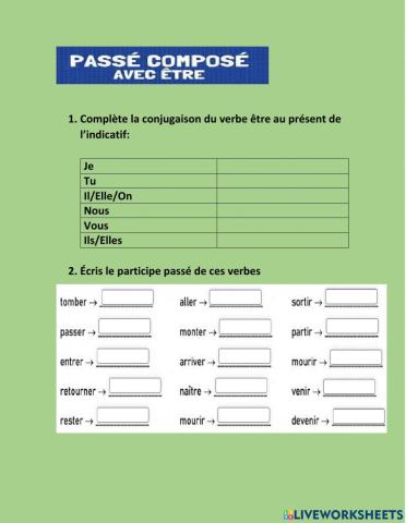 Le Passé composé avec Être
