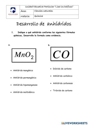 Desarrollo de Anhídridos