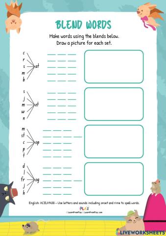 The Cat and The Rat and The Hat - Blend Words