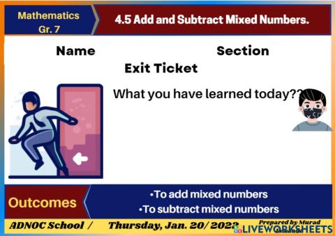 Exit Ticket Thursday