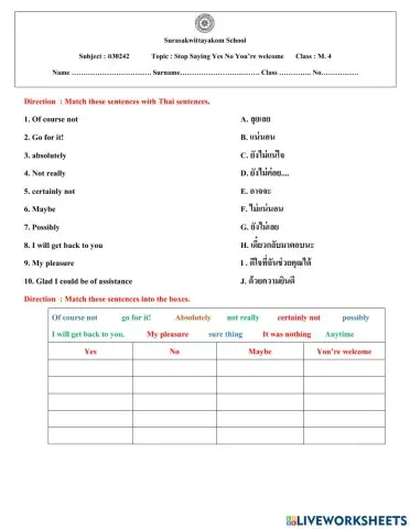 Stop saying Yes No You're welcome