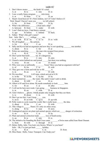 Giới từ 2- Prepositions