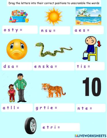 Unscramble the words