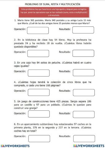 Problemas de matemáticas