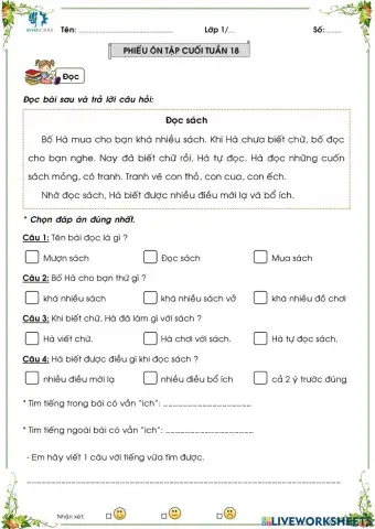 Bài tập cuối tuần 18