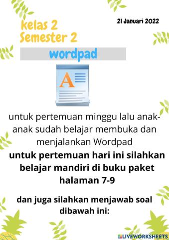 Menu-menu Wordpad
