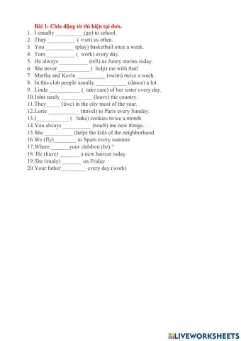 Simple present tense