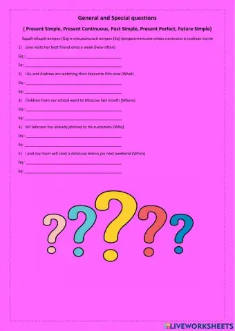 Types of questions General and Special questions