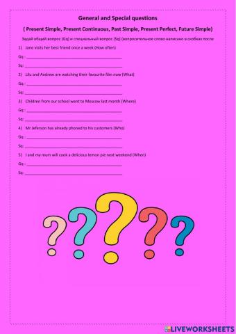 Types of questions General and Special questions