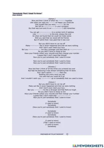 Somebody that I used to know