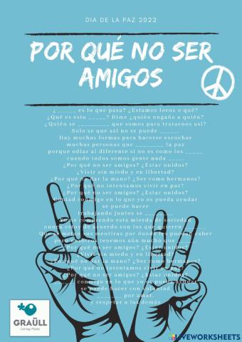 Canción dia de la Paz (Por qué no ser amigos)