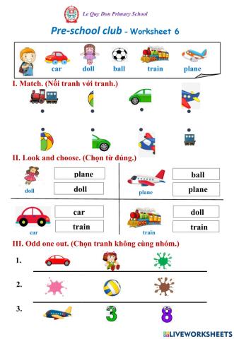Toys online exercise for 1