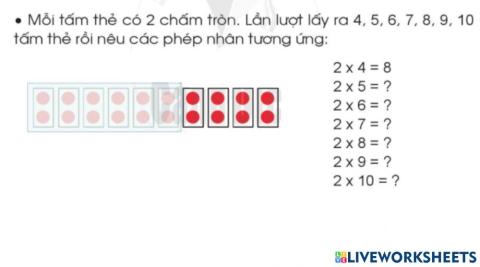 Bảng nhân 2-Bài mới