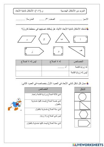 الأشكال الثنائية الأبعاد