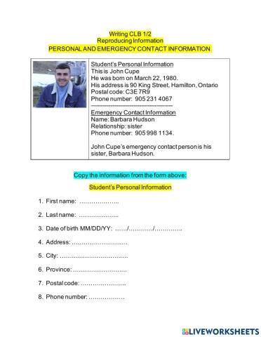 Personal info