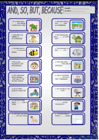 So, and ,but , because