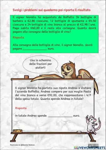 Esercitazioni sui problemi 1