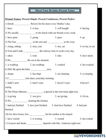 Tick for right answer