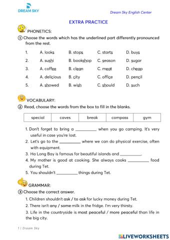 Grade 6 - Extra practice - Review 2.2