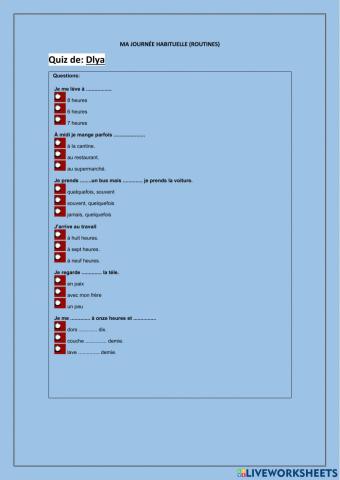 Ma journée habituelle