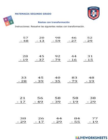 Restas con transformación 2