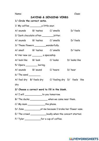Saying and sensing verbs