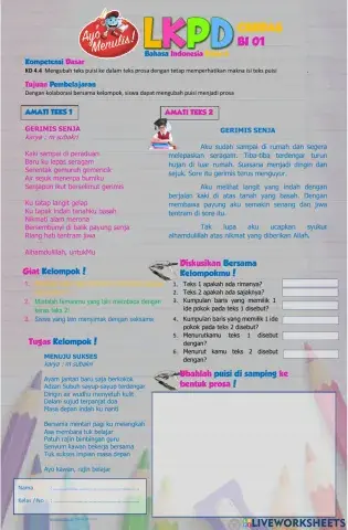 Peniliaan ki 4 puisi dan prosa