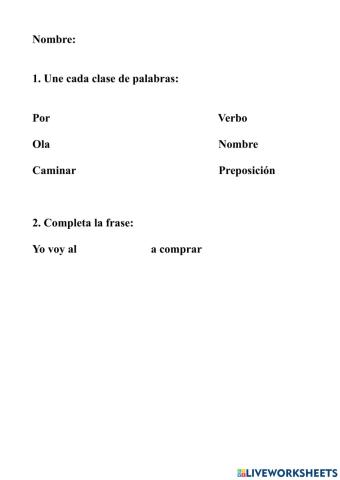 Clases de palabras 2 eso ibai