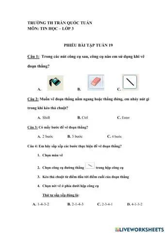 BT tin học lớp 3 - tuần 19