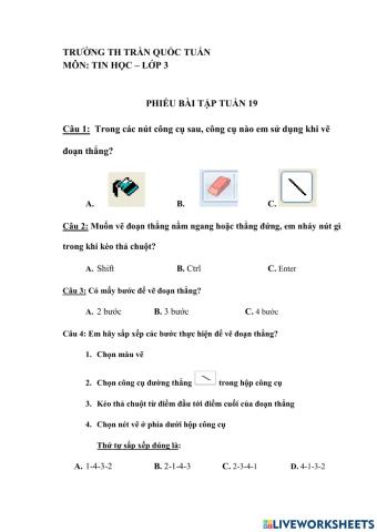 BT tin học lớp 3 - tuần 19