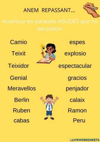 Accentuació paraules agudes