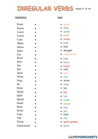 Irregular verbs