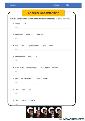 Checking understanding Preparation