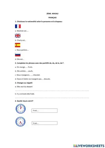 2eme niveau de français
