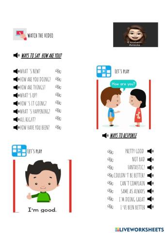 Ways to ask How are you? and ways to respond