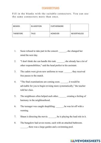 Connectors fill in the gap