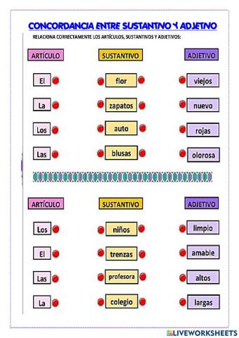 Sustantivo - adjetivo