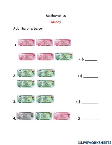 Money - Adding Bills